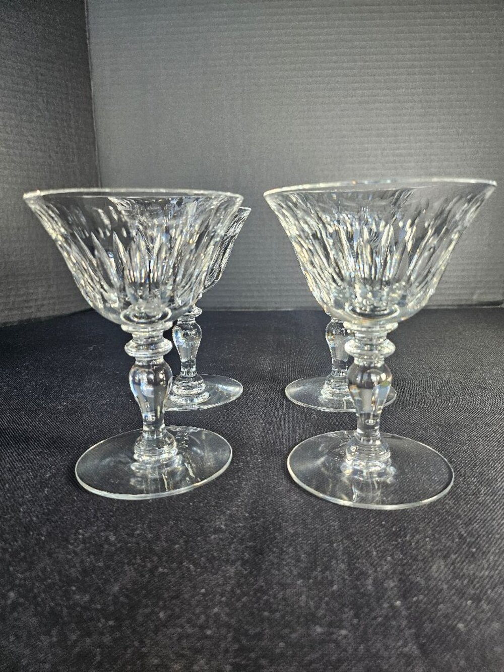 1950s Hawkes Crystal Saint George Champagne Coupes Cocktail Glasses Set Of 4